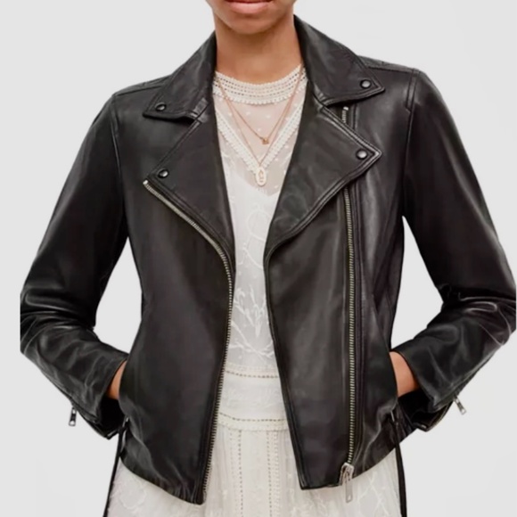 All saints Dalby biker jacket size 8 Us - Picture 1 of 5
